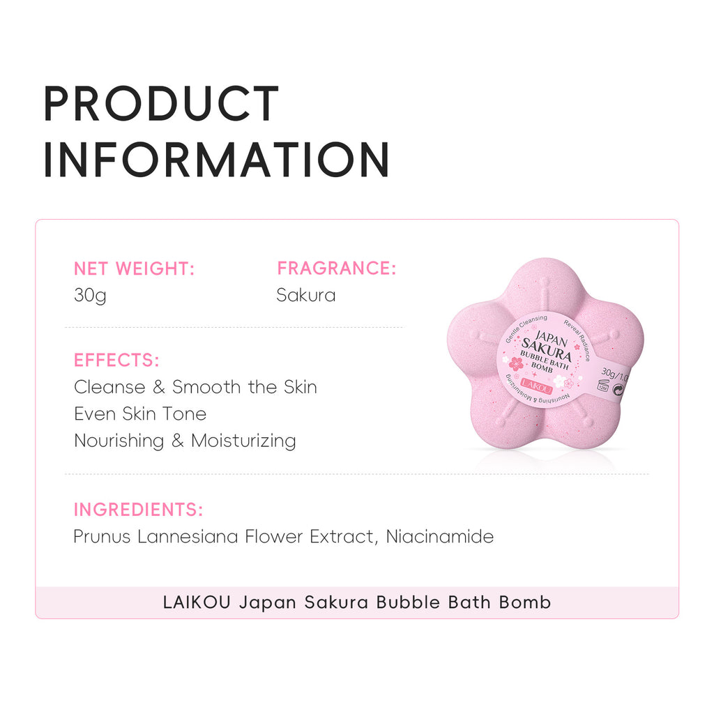 Cross-border Lecco Japan Cherry Blossom Bubble Explosion Bath Salt 30g Body Cleansing Moisturizing Factory in stock Wholesale