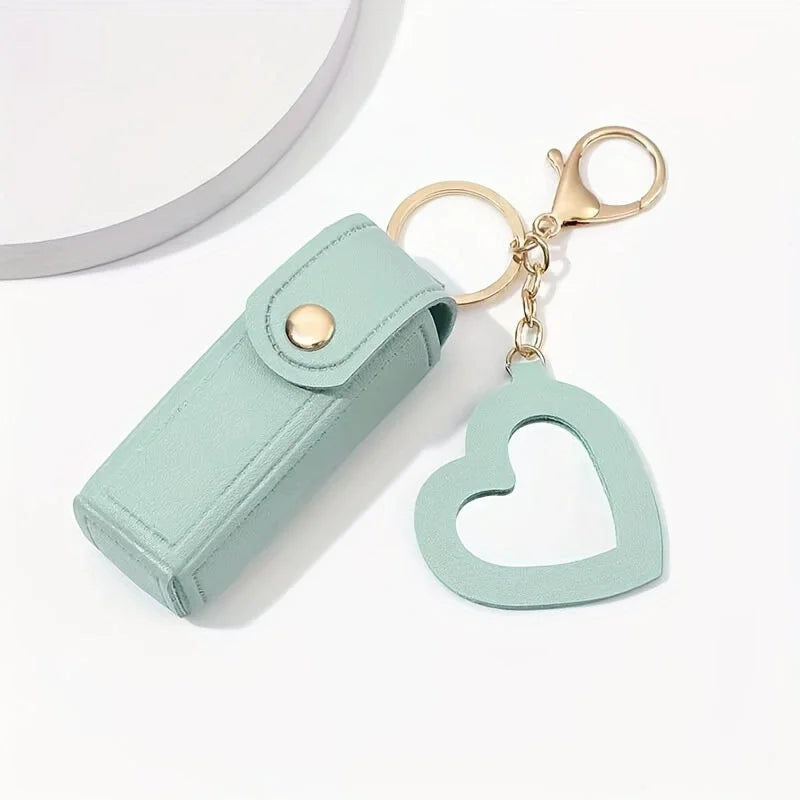 Customisation Portable Lipstick Bag Gifts PU Leather Keychain