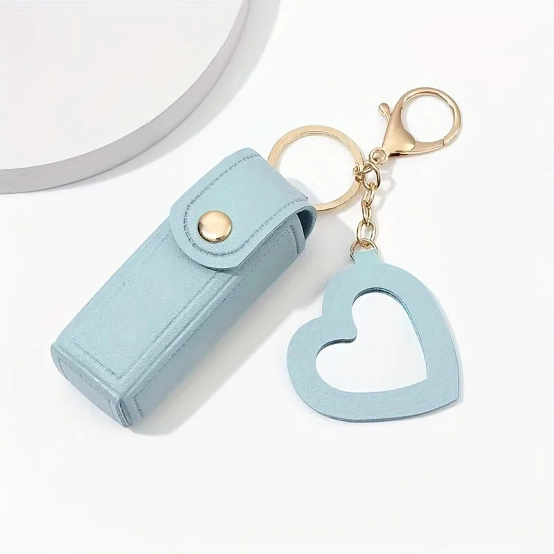 Customisation Portable Lipstick Bag Gifts PU Leather Keychain