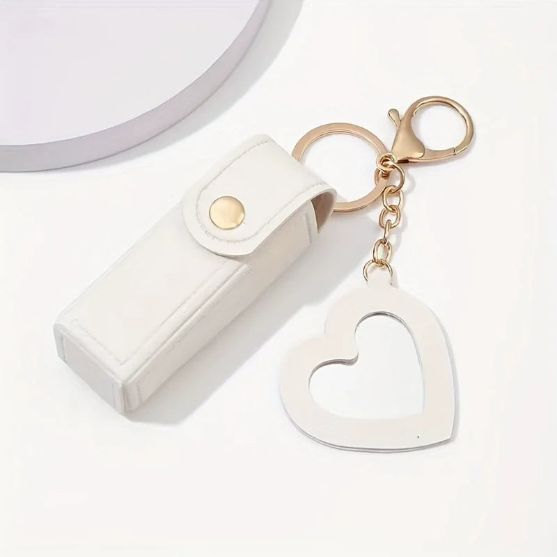 Customisation Portable Lipstick Bag Gifts PU Leather Keychain