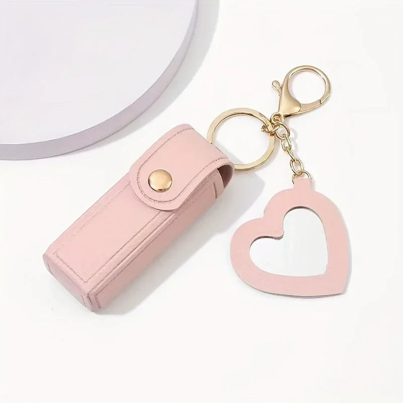Customisation Portable Lipstick Bag Gifts PU Leather Keychain