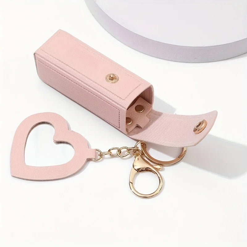 Customisation Portable Lipstick Bag Gifts PU Leather Keychain